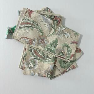 Vintage Fabric Napkins NWT Set 4 Paisley Floral Dinner 90s 17x17